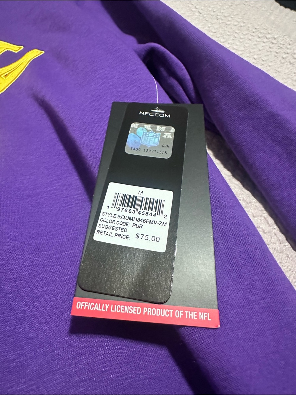 Men's Purple Crewneck Sweatshirt - Minnesota Vikings - Picture 5 of 12